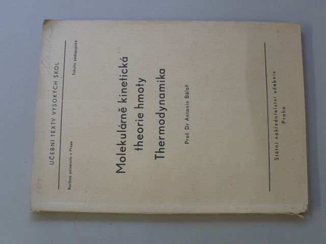 Bělař - Molekulárně kinetická theorie hmoty - Thermodynamika (1951)