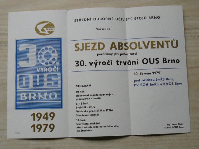 Střední odborné učiliště spojů Brno - Sjezd absolventů - 1949-1974, 1979 (2 sešity)