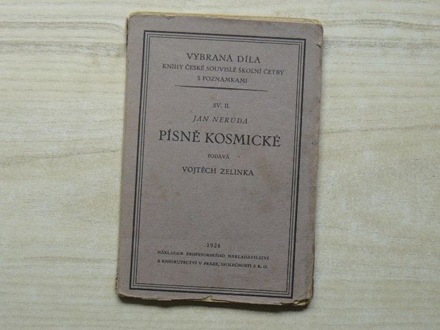Neruda - Písně kosmické - podává Vojtěch Zelinka (1924)