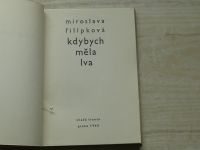 Miroslava Fillípková - Kdybych měla lva (1965)