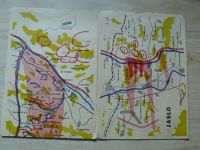 Bojová cesta (1964) mapy - Sokolovo, Kyjev, Bílá Cerekev, Žaškov, Dukla, Jaslo, Ostrava