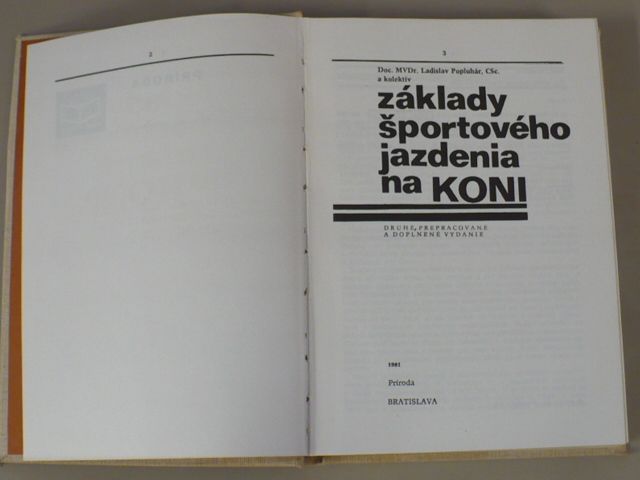 Ladislav Popluhár - Základy športového jazdenia na koni (1981) slovensky
