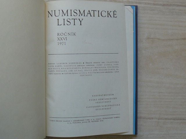 Numismatické listy ročník XXVI - 1971