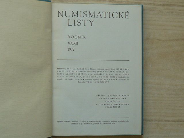 Numismatické listy ročník XXXII - 1977