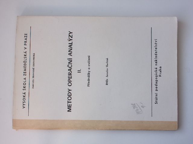 Havlíček - Metody operační analýzy II. - Přednášky a cvičení (1977)