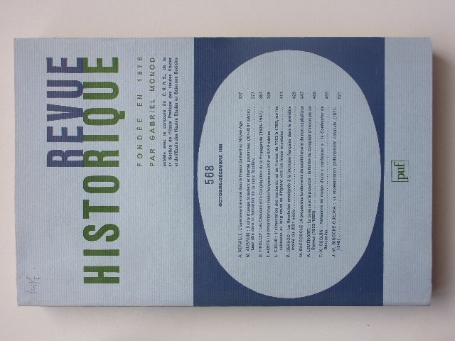 Revue historique 568 (1988) ročník CXII. (Tome CCLXXX.) - francouzsky
