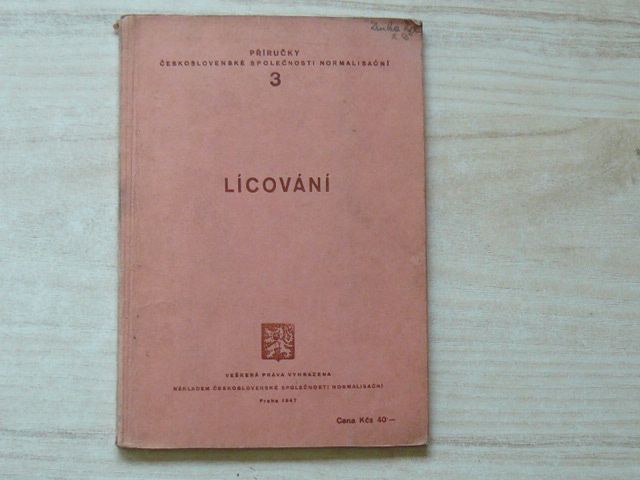 Lícování - Příručky českomoravské společnosti normalisační 3 (1947)