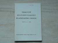 Nemovité kulturní památky Kladenského okresu - Stav k 1. 10 1989