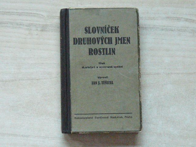 Jan J. Těšitel - Slovníček druhových jmen rostlin (1948)