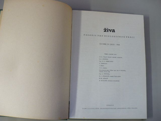 Živa 1-6 (1956) ročník IV.