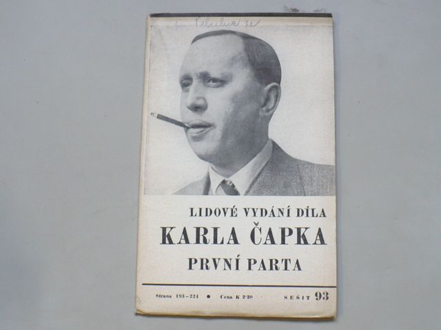 Lidové vydání díla Karla Čapka - První parta (1940) sešity 87-93