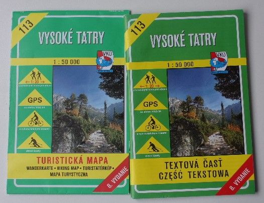 Turistická mapa + textová časť č.113 - 1 : 50 000 - Vysoké Tatry (2002) slovensky, polsky