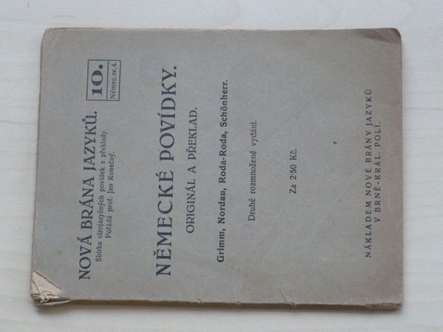 Německé povídky - originál a překlad (Grimm, Nordau, Roda-Roda, Schönherr) (1926)