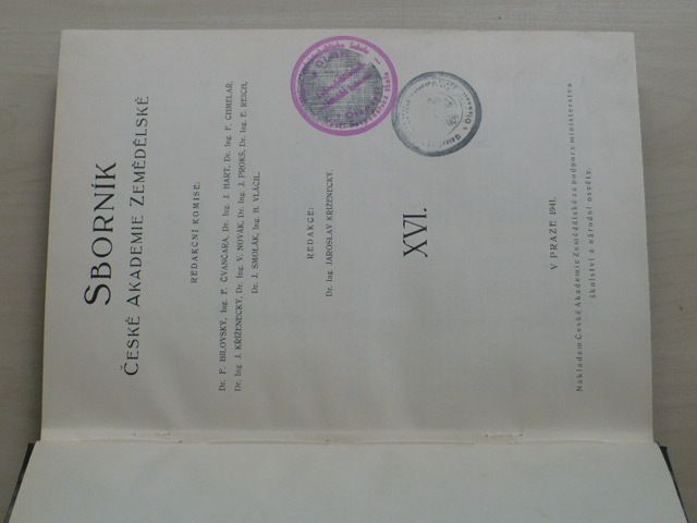 Sborník České akademie zemědělské (1941) ročník XVI.