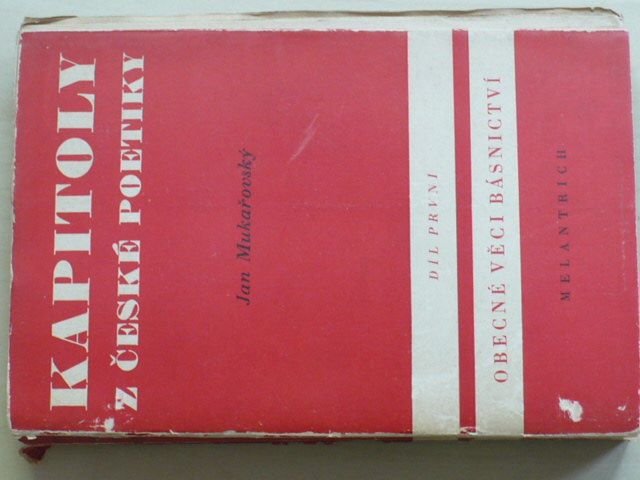 Mukařovský - Kapitoly z české poetiky I. díl (1941)