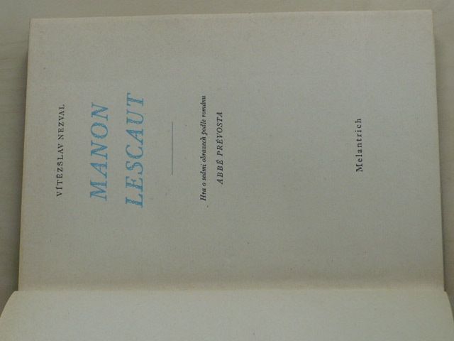 Nezval - Manon Lescaut (1948)
