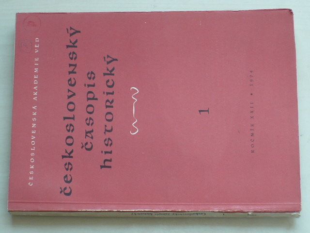 Československý časopis historický 1-6 (1974) ročník XXII. (chybí číslo 5, 5 čísel)