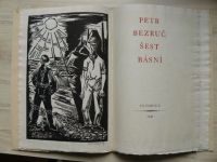 Petr Bezruč - Šest básní (Olomouc 1947) 9/800, dřevoryty  St. Menšík, podpisy