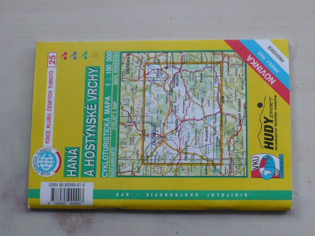 Cykloturistická mapa 1 : 100 000 edice KČT 25 - Haná a Hostýnské vrchy (2001)