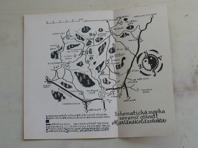 Schematická mapka severní oblasti Mariánskolázeňska 1 : 100 000