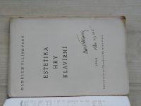 Oldřich Filipovský - Estetika hry klavírní (1944) podpis autora