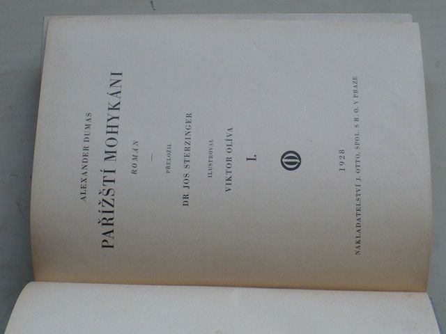 Dumas - Pařížští mohykáni I.-II. (1928) 2 knihy - nekompletní