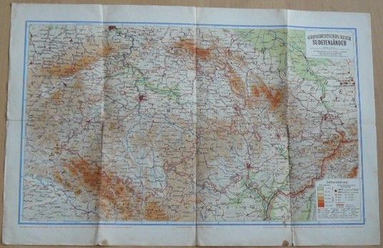 Mapa - Grossdeutsches Reich - Sudetenländer 1 : 900 000 (1942)