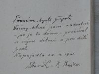 R. Bojko: Naše večery (1917) věnování a podpis autora