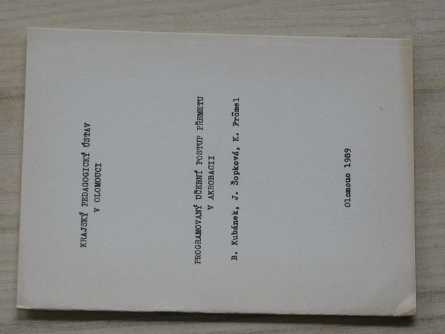 Kubánek, Šopková, Frömel - Programovaný učební postup přemetu v akrobacii (1989)