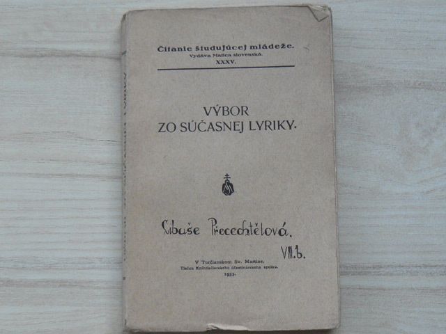 Výbor zo súčasnej lyriky. (1933) Matice slovenská (slovensky)