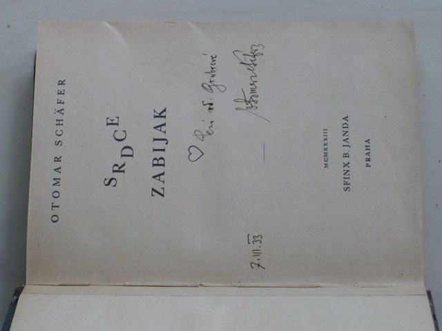 Schäfer - Srdce zabiják I. (1933) podpis autora