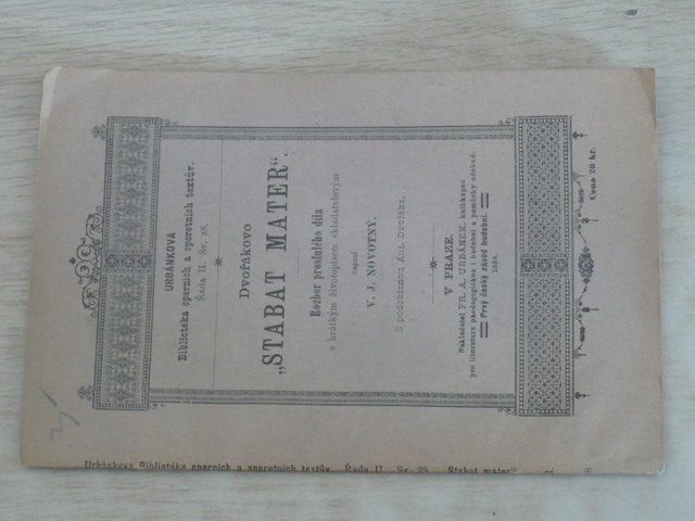 Urbánkova Bibliotéka operních a operetních textův sv. 28 - Novotný - Dvořákovo ,,Stabat Mater"(1884)