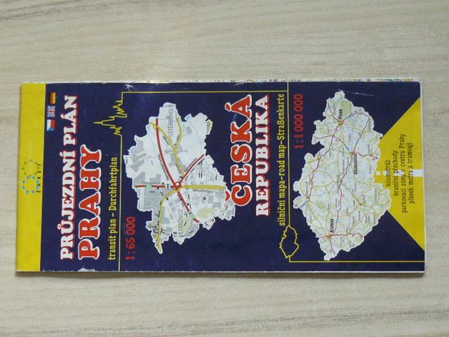 Průjezdní plán Prahy 1 : 65 000 Silniční mapa 1 : 1 000 000 Česká republika (2000)