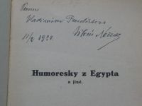 Němec - ,,Humoresky z Egypta a jiné" (1928) podpis autora