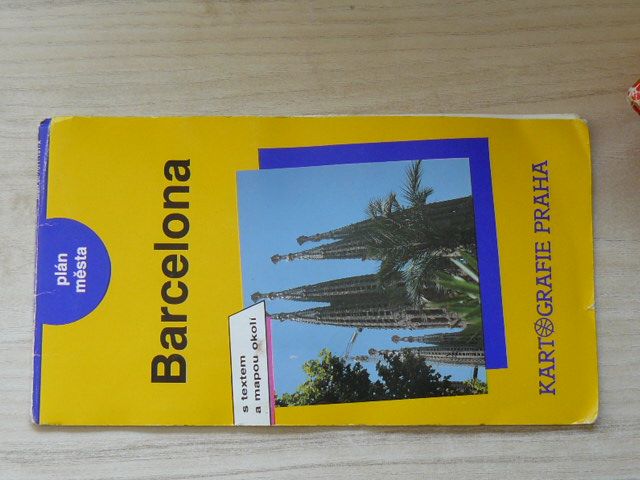 Plán města - Barcelona - s textem a mapou okolí (1992)