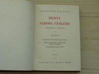 František Palacký - Dějiny národu českého v Čechách a v Moravě (1939) komplet 6 dílů