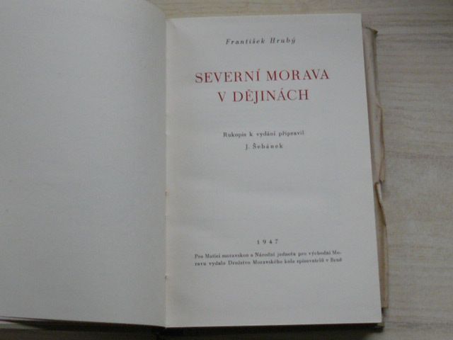Hrubý - Severní Morava v dějinách (1947)