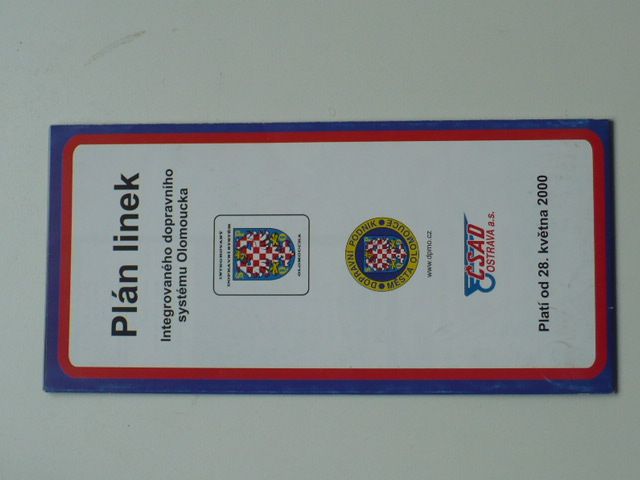 Plán linek Integrovaného dopravního systému Olomoucka - Platí od 28. května 2000