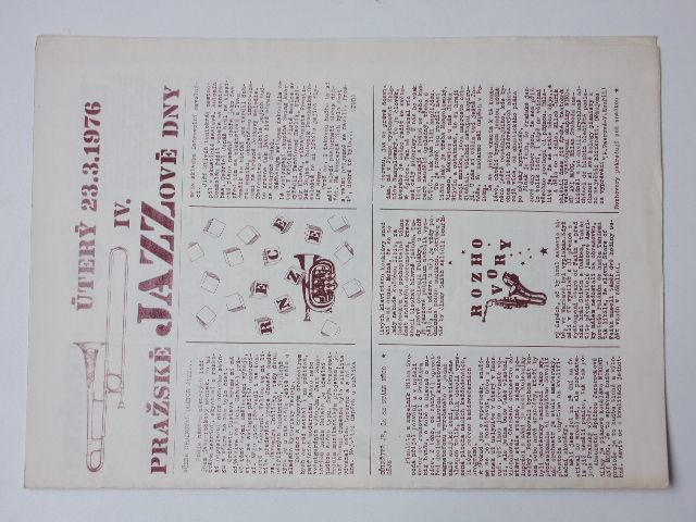 IV. pražské jazzové dny - úterý 23. 3. 1976 - informace a program dne